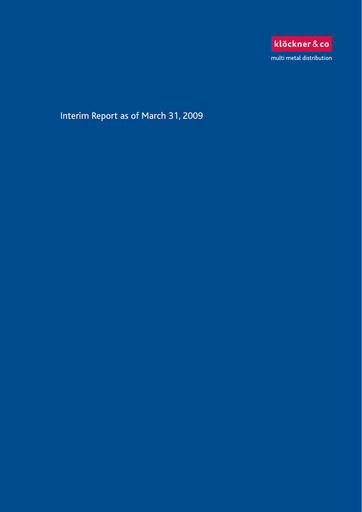 Thumbnail Klöckner & Co Quarterly Report 2009-q1