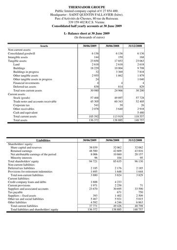 Thumbnail Thermador Groupe Half-year Report 2009-h1
