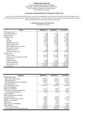 Thumbnail Thermador Groupe Half-year Report 2011-h1