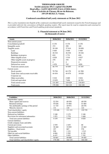 Thumbnail Thermador Groupe Half-year Report 2012-h1