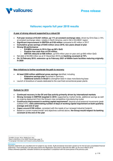 Vorschaubild Vallourec Finanzmitteilung 2018