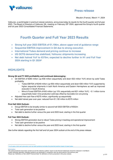 Vorschaubild Vallourec Finanzmitteilung 2023