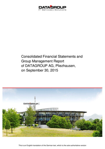 Thumbnail DATAGROUP SE Financial Statement 2014-2015