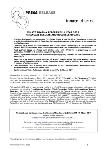 Thumbnail Innate Pharma
 Financial Report 2023