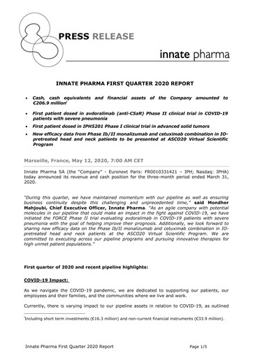 Thumbnail Innate Pharma
 Quarterly Report 2020-q1