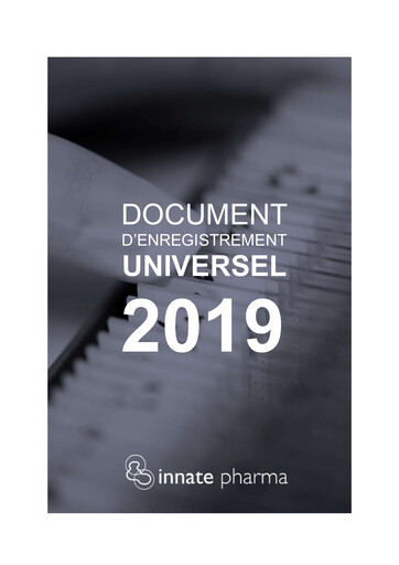 Thumbnail Innate Pharma
 Universal Registration Document 2019