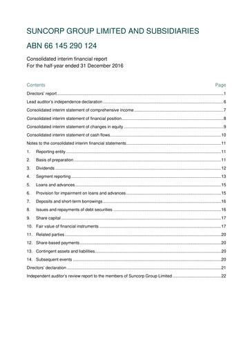 Thumbnail Suncorp Half-year Report 2016-2017-h1