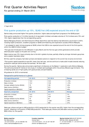 Thumbnail Santos
 Quarterly Report 2015-q1