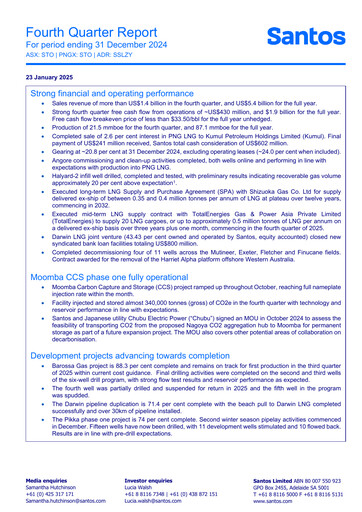 Thumbnail Santos
 Quarterly Report 2024-q4