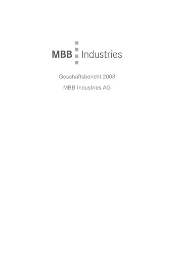 Vorschaubild MBB SE Jahresbericht 2008
