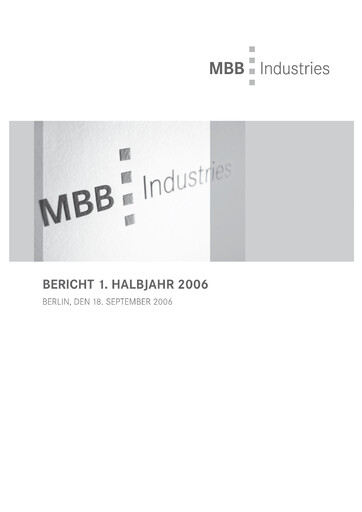 Thumbnail MBB SE Half-year Report 2006-h1