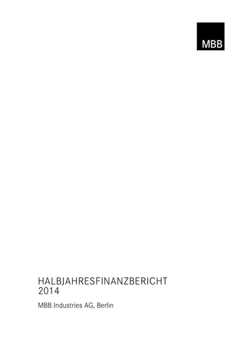 Thumbnail MBB SE Half-year Report 2014-h1