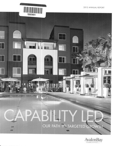 Miniature AvalonBay Communities Rapport annuel 2012