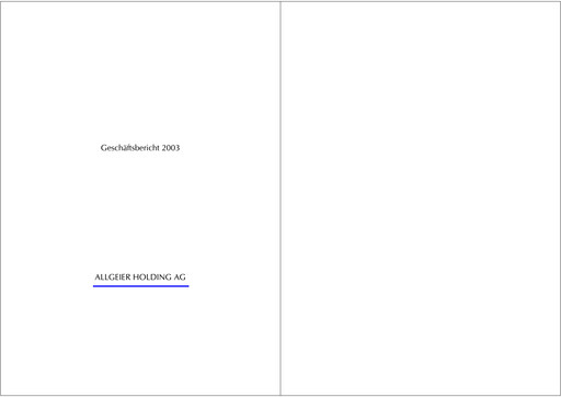 Thumbnail Allgeier Annual Report 2003