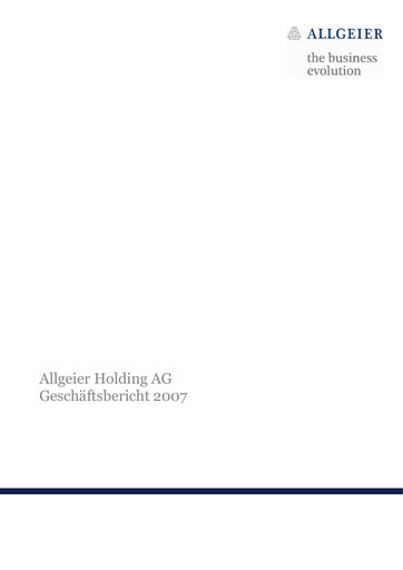 Thumbnail Allgeier Annual Report 2007