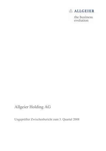 Thumbnail Allgeier Quarterly Report 2008-q3