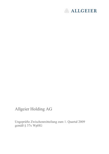 Thumbnail Allgeier Quarterly Report 2009-q1