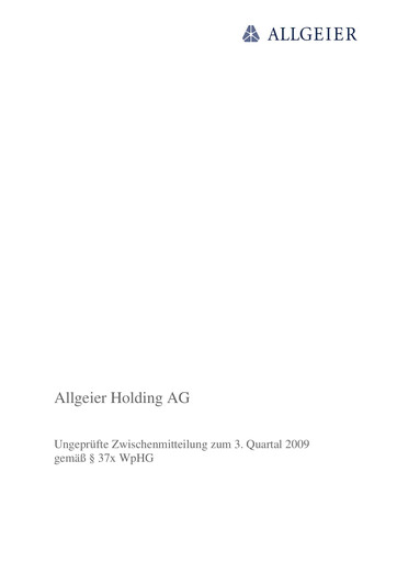 Thumbnail Allgeier Quarterly Report 2009-q3