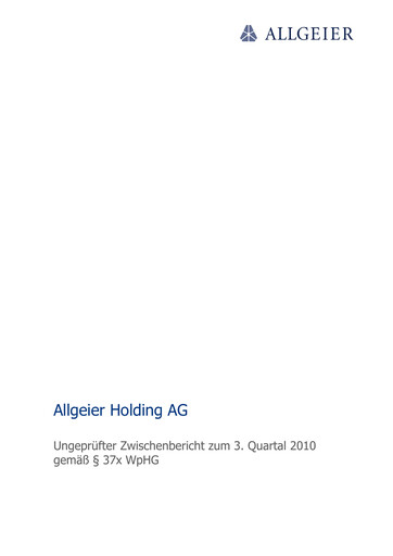 Thumbnail Allgeier Quarterly Report 2010-q3