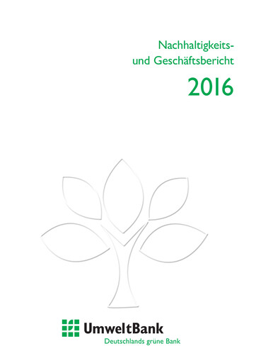Vorschaubild UmweltBank Jahresbericht 2016