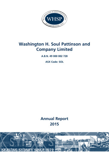 Thumbnail Washington H. Soul Pattinson and Company (Soul Patts)  Annual Report 2015