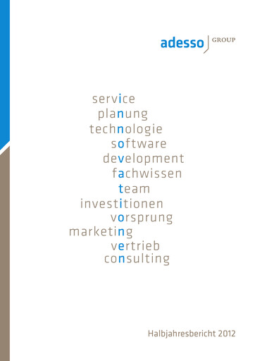 Vorschaubild adesso SE Halbjahresbericht 2012-h1