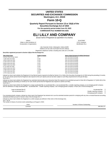 Thumbnail Eli Lilly Quarterly Report 2023-q2
