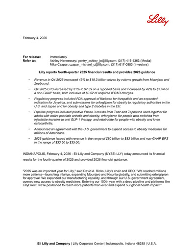 Thumbnail Eli Lilly Quarterly Report 2025-q4