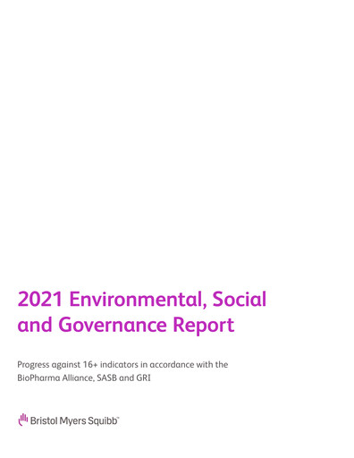 Thumbnail Bristol-Myers Squibb ESG Report 2021