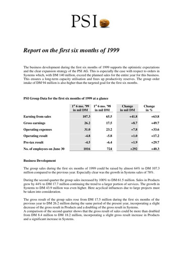 Thumbnail PSI Software Half-year Report 1999-h1