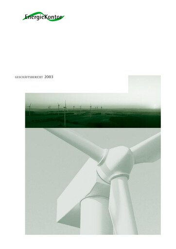 Thumbnail Energiekontor Annual Report 2003