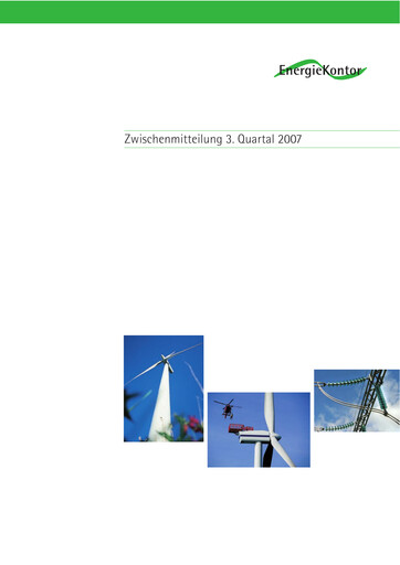 Thumbnail Energiekontor Quarterly Report 2007-q3