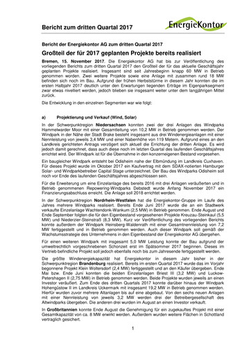 Thumbnail Energiekontor Quarterly Report 2017-q3