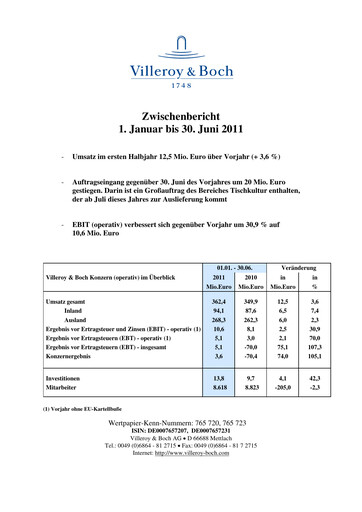 Thumbnail Villeroy & Boch Half-year Report 2011