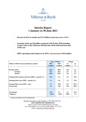 Thumbnail Villeroy & Boch Half-year Report 2011