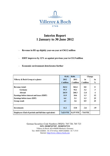 Thumbnail Villeroy & Boch Half-year Report 2012
