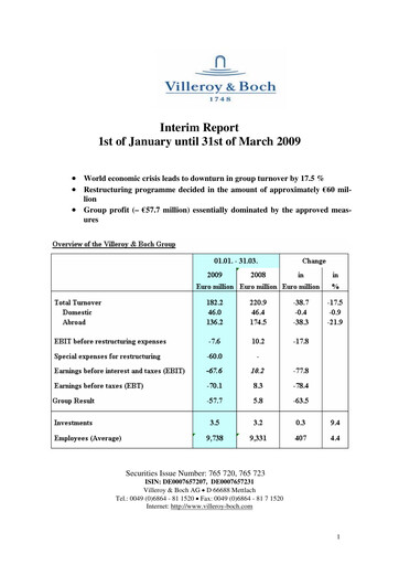 Thumbnail Villeroy & Boch Quarterly Report 2009-q1