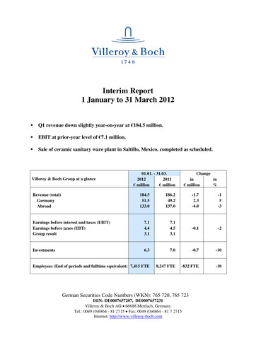 Thumbnail Villeroy & Boch Quarterly Report 2012-q1