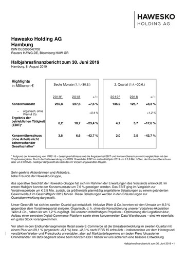 Vorschaubild Hawesko Halbjahresbericht 2019-h1