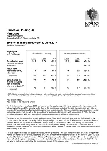 Vorschaubild Hawesko Halbjahresbericht 2017-h1