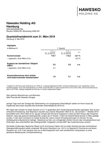 Vorschaubild Hawesko Quartalsbericht 2019-q1