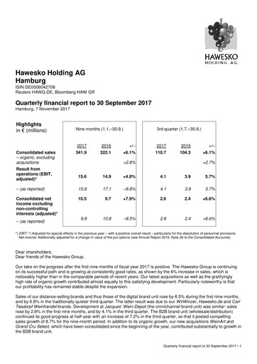 Vorschaubild Hawesko Quartalsbericht 2017-q3