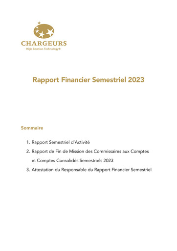 Thumbnail Chargeurs Half-year Report 2023-h1
