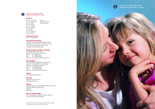 Thumbnail Sonic Healthcare Annual Report 2001