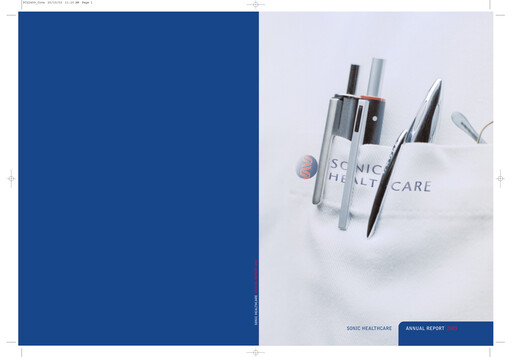 Thumbnail Sonic Healthcare Annual Report 2003