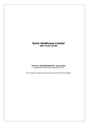 Thumbnail Sonic Healthcare Financial Report fy2004