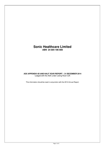 Thumbnail Sonic Healthcare Half-year Report 2014-h1