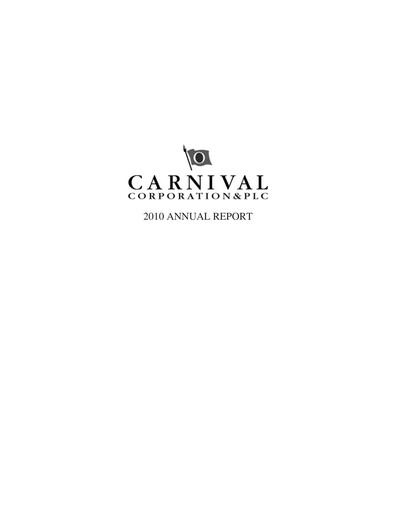 Thumbnail Carnival Corporation Annual Report 2010