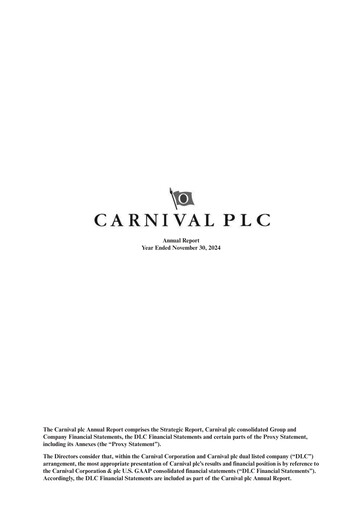 Thumbnail Carnival Corporation Annual Report 2024
