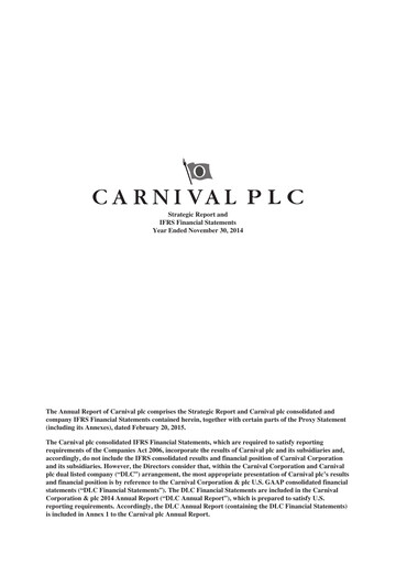 Thumbnail Carnival Corporation Financial Statement 2014